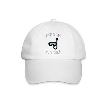 Ich kann nicht, dass ich getaucht bin - Baseballkappe - Weiß/Weiß - Vorne