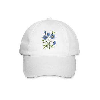 Blaue blumen - Baseballkappe - Weiß/Weiß - Vorne