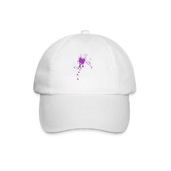 Lila Farbspritzer Muster - Baseballkappe - Weiß/Weiß - Vorne