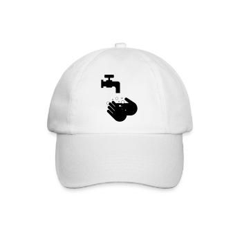 Hände waschen - Baseballkappe - Weiß/Weiß - Vorne