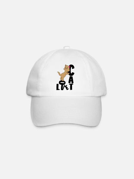 Katze Liebe Mietzekatze - Baseballkappe - Weiß/Weiß