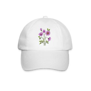 Bunte Blumen - Baseballkappe - Weiß/Weiß - Vorne