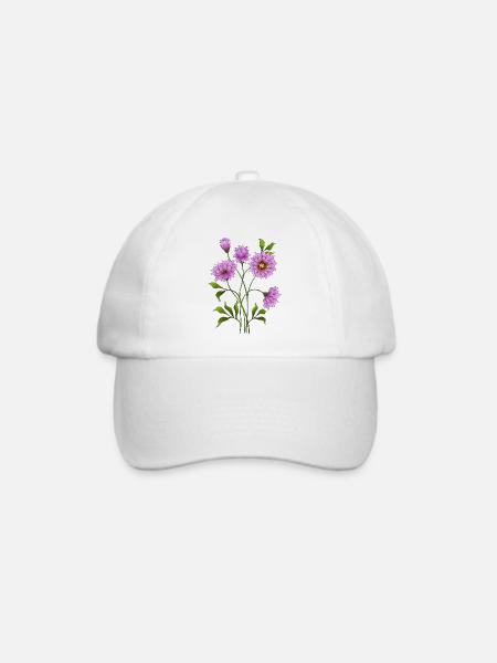 Bunte Blumen - Baseballkappe - Weiß/Weiß