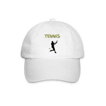Tennis. Tennisspieler. i love Tennis. Geschenk - Baseballkappe - Weiß/Weiß - Vorne