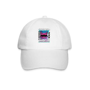 Vaporwave Otaku Katze Manga Japan Cat Retrowave - Baseballkappe - Weiß/Weiß - Vorne