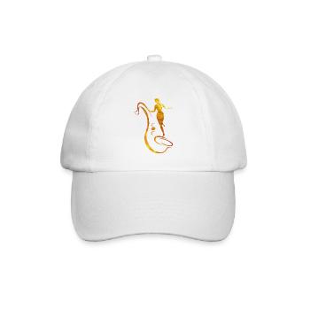 Frau und Saxophon - Baseballkappe - Weiß/Weiß - Vorne