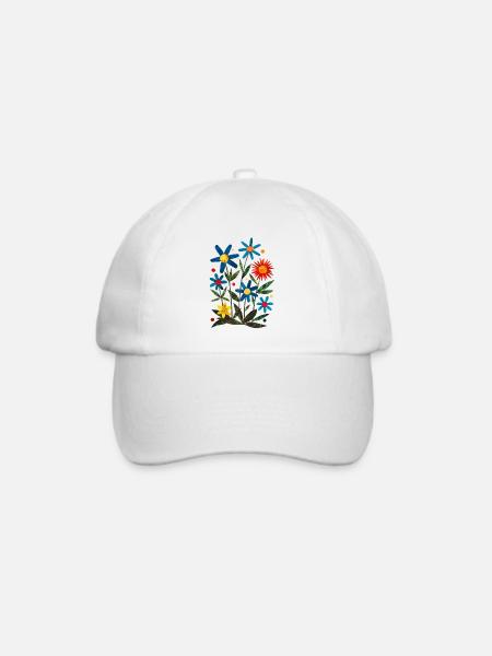 Blüten - Baseballkappe - Weiß/Weiß