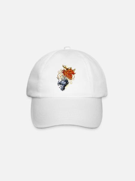 chinesischer Drache - Baseballkappe - Weiß/Weiß