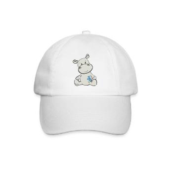 Happy Hippo - Baseballkappe - Weiß/Weiß - Vorne