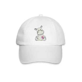 Happy Hippo - Baseballkappe - Weiß/Weiß - Vorne