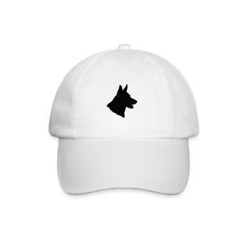 Hundekopf Schäferhund - Baseballkappe - Weiß/Weiß - Vorne