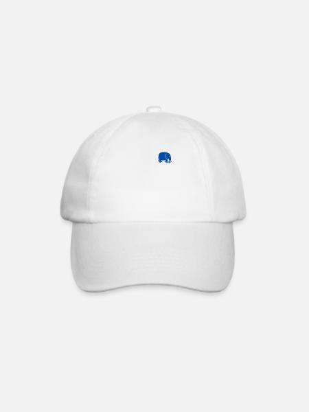 Blauer Elefant - blue elephant - Baseballkappe - Weiß/Weiß