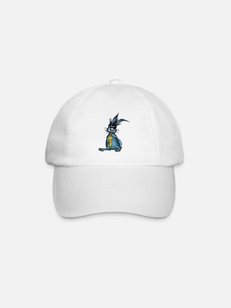 Hase Saxophon - Baseballkappe - Weiß/Weiß