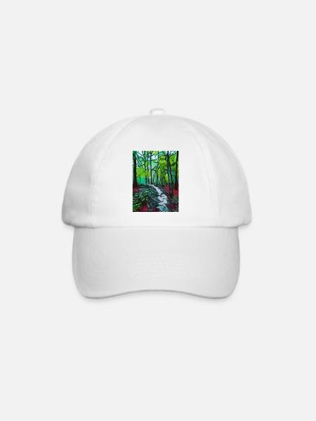 Wald Gemälde - Baseballkappe - Weiß/Weiß