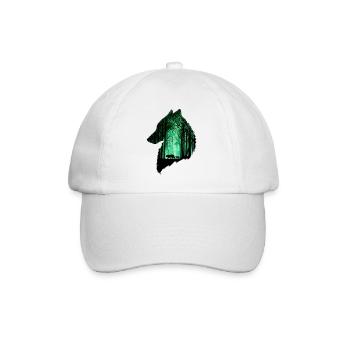 Der Wolf im Wald - Baseballkappe - Weiß/Weiß - Vorne