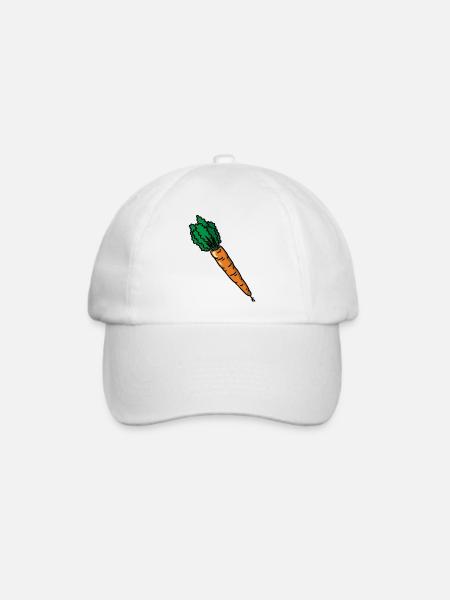 Carrot Möhre Karotte carotte - Baseballkappe - Weiß/Weiß