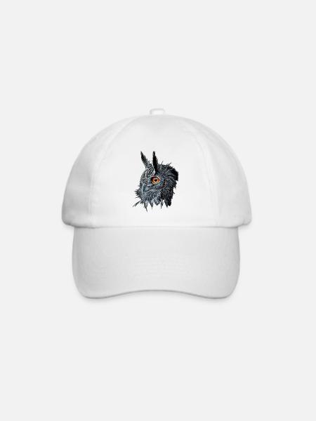 Uhu /Bubo Bubo/Eule - Baseballkappe - Weiß/Weiß
