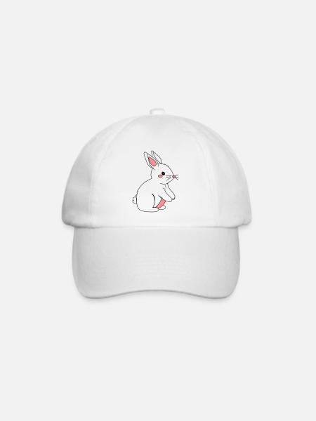 Kaninchen - Baseballkappe - Weiß/Weiß