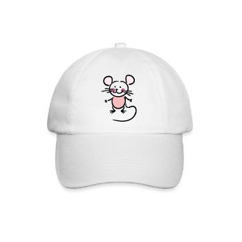 Maus - Baseballkappe - Weiß/Weiß - Vorne