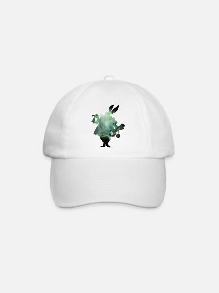 Kaninchen und Wald - Baseballkappe - Weiß/Weiß