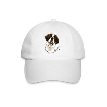 Hundekopf Saint Bernhard (helle Textilien) - Baseballkappe - Weiß/Weiß - Vorne