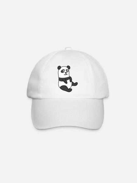Pandabär - Baseballkappe - Weiß/Weiß