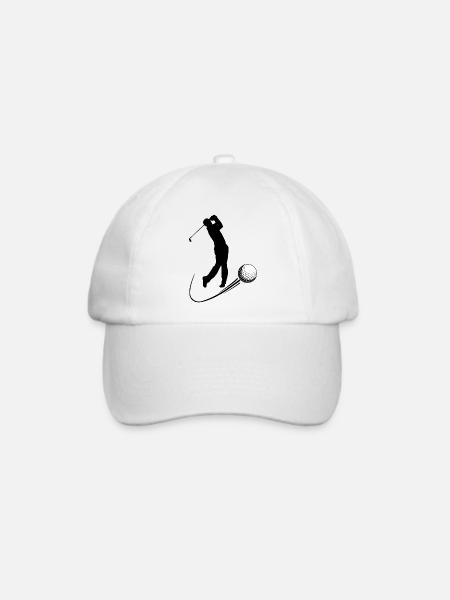 Golfspieler schlägt Ballschatten - Baseballkappe - Weiß/Weiß