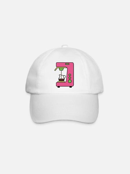 Kaffeemaschine - Baseballkappe - Weiß/Weiß