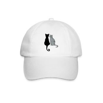 Schwarze und graue Katzen - Baseballkappe - Weiß/Weiß - Vorne