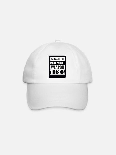 Karma Zitat - Baseballkappe - Weiß/Weiß
