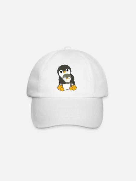 Pinguin Umarmen - Baseballkappe - Weiß/Weiß