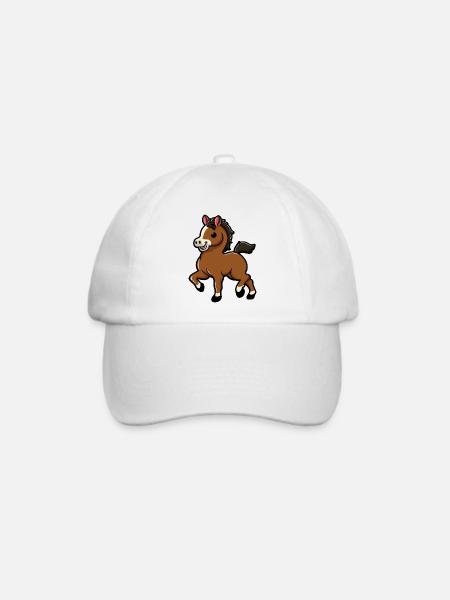 süßes Pferd | Baby Pferd | Fohlen - Baseballkappe - Weiß/Weiß