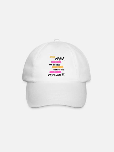 Wenn Mama es nicht weiß Logo - Baseballkappe - Weiß/Weiß