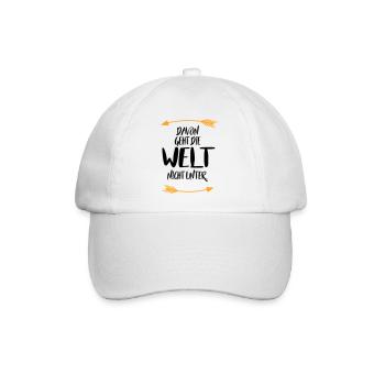 Davon geht die Welt nicht unter - Baseballkappe - Weiß/Weiß - Vorne