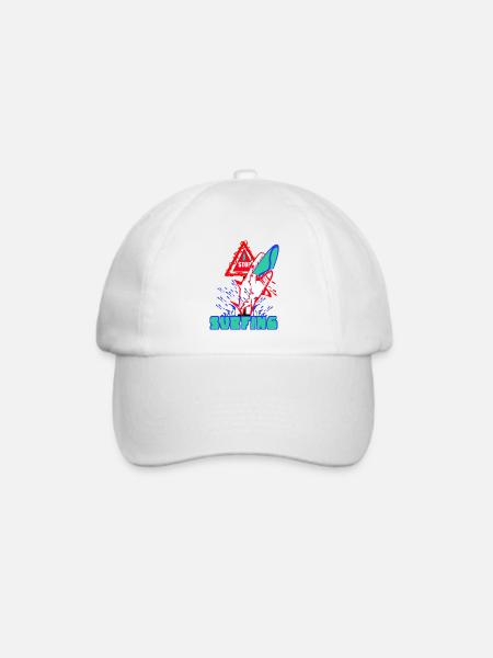 Stop - Surfing - Baseballkappe - Weiß/Weiß