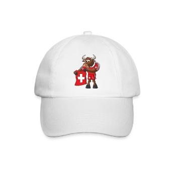 Schweizer Stier - Baseballkappe - Weiß/Weiß - Vorne