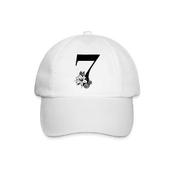 Zahl 7 - Baseballkappe - Weiß/Weiß - Vorne