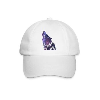 Wolf silhouette Galaxy - Baseballkappe - Weiß/Weiß - Vorne