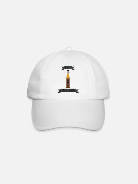 8-Bit Retro Pixel Beer - Baseballkappe - Weiß/Weiß