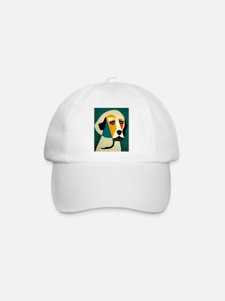 Hund abstrakt - Baseballkappe - Weiß/Weiß