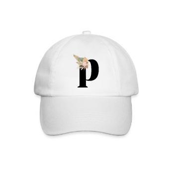 Buchstabe P blumig - Baseballkappe - Weiß/Weiß - Vorne