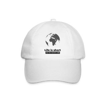 Life is short World - Baseballkappe - Weiß/Weiß - Vorne