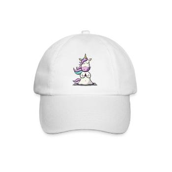 Einhorn Yoga Lustig Yogalehrerin Geschenkidee - Baseballkappe - Weiß/Weiß - Vorne