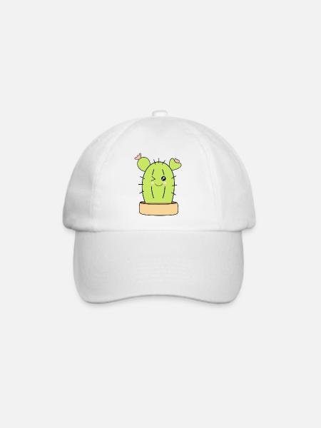  Kawaii Kaktus T-shirt Geschenk Weihnachten - Baseballkappe - Weiß/Weiß