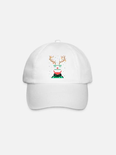 Ugly Christmas Rentier Design by vauART - Baseballkappe - Weiß/Weiß