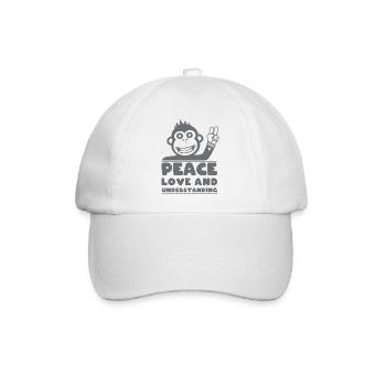 Frieden, Liebe und Verständnis - Baseballkappe - Weiß/Weiß - Vorne