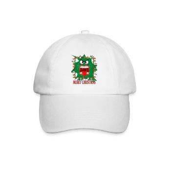 Ugly Merry Christmas Shouter Design by vauART - Baseballkappe - Weiß/Weiß - Vorne