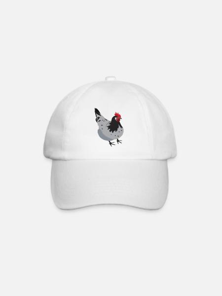 Huhn - Baseballkappe - Weiß/Weiß