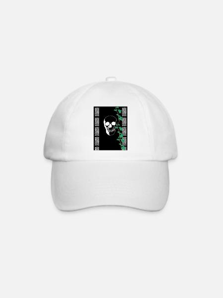 Weißer Schädel - Baseballkappe - Weiß/Weiß