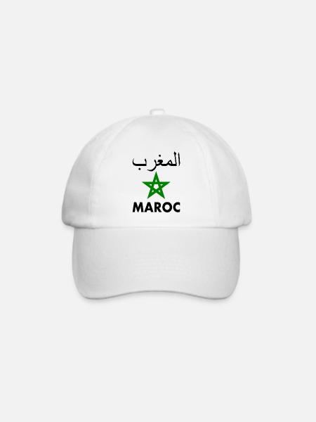 Marokko - Baseballkappe - Weiß/Weiß